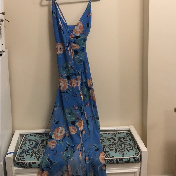 yumi denim wrap dress